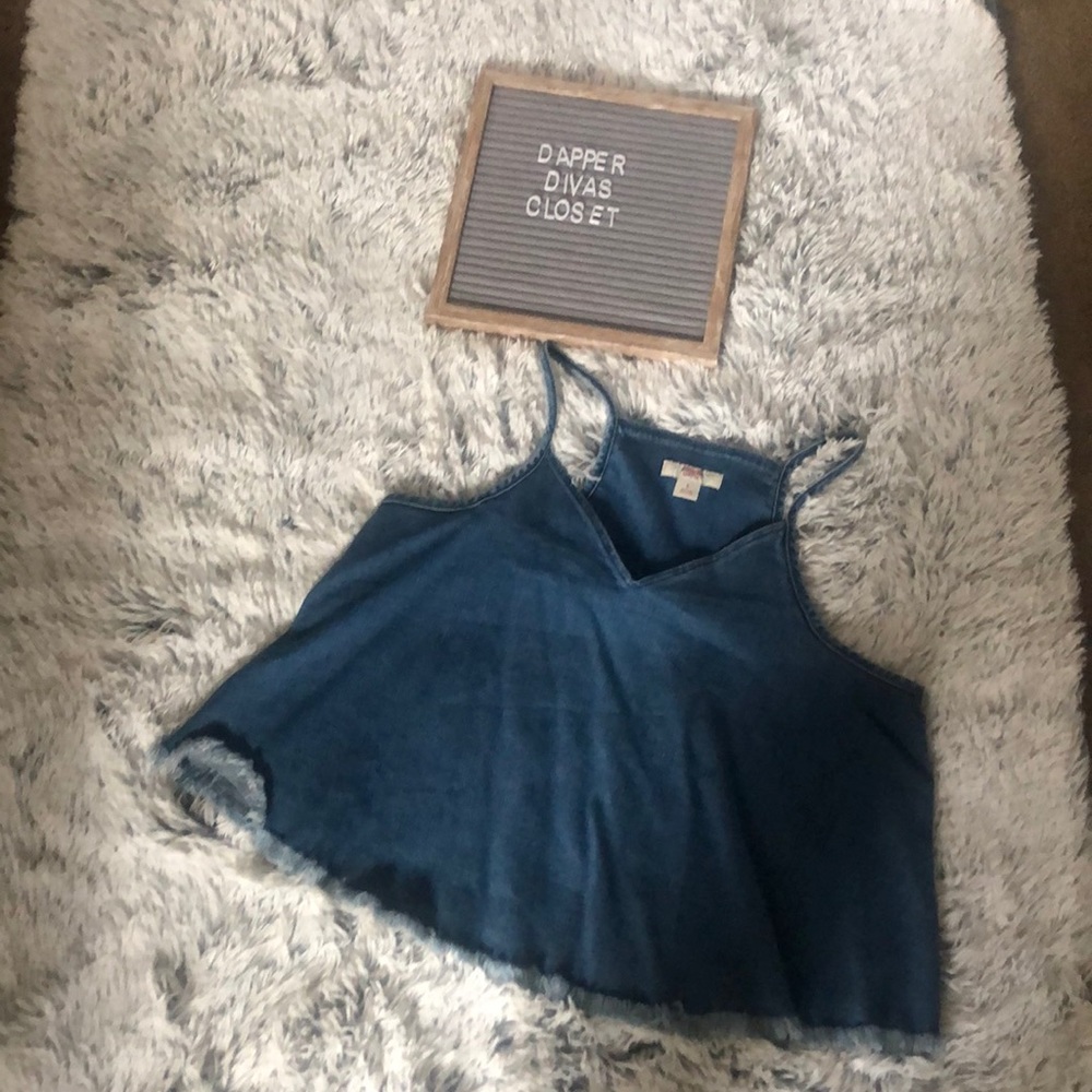 Denim racer back swing top